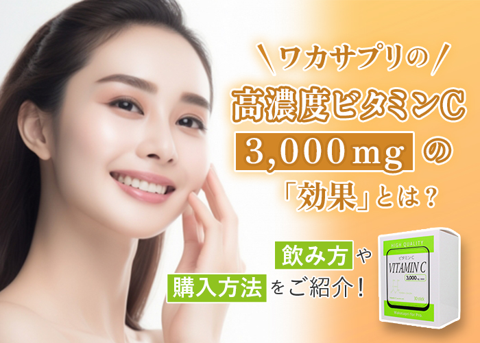 健康食品【 最安値 】ワカサプリ 高濃度ビタミンC 3000mg   3箱セット